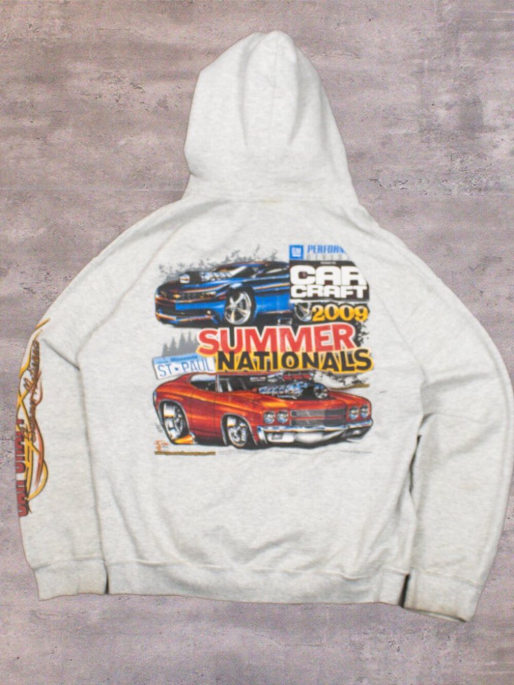 Vintage VTG Y2K‎ 2009 00's Gildan Car Craft Flame Boxy Hoodie